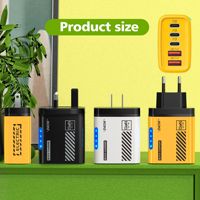 Cargador de Alta Calidad con Enchufe EU US UK de 240w, Adaptador con 3 Puertos Tipo C + 2 Puertos USB A y Adaptador de Viaje Universal, Cargador Rápido PD para Teléfono
