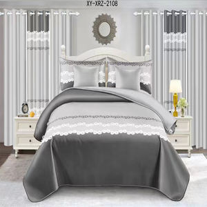 高級ベッドシート12個キングサイズ寝具シートセットカーテン付き120GSMマイクロファイバーダビットカバーリビングルーム用カーテン - Product Image 4