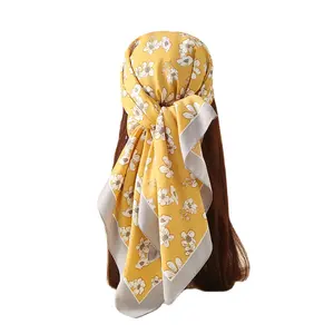 韩国柔软材料丝状头巾女士缎面大头巾马来西亚头巾35 inthes睡眠用发巾