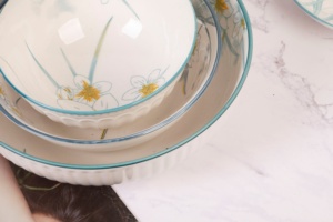 <span class=keywords><strong>2025</strong></span> thiết kế mới chất lượng cao thân thiện với môi Sứ Bộ đồ ăn bao gồm tấm và Bát bền gốm bộ đồ ăn - Product Image 2