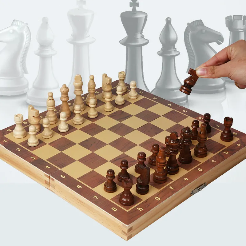 JET SHARK 29 39cm Umwelt freundlicher tragbarer Holz magnet Schachspiele Bretter Schachfiguren in Holzkiste Ajedrez Holzkiste Schachspiel