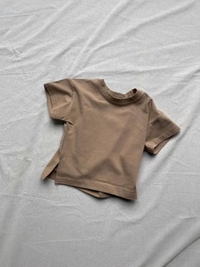 T-shirt d'été à manches courtes pour enfants New <span class=keywords><strong>Fashion</strong></span> <span class=keywords><strong>Kids</strong></span> Shoulder Down T-shirt Top Cotton Thin Trendy Tee 3M-2Years Old - Product Image 5
