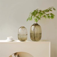 Elegante Handgefertigte Umweltfreundliche Farbige Glas Wabi-Sabi Eiförmige Blumenvase für Wohnzimmer Esstisch Heim-Dekoration
