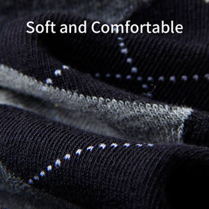 Kaus kaki bisnis pria kaus kaki katun kasual warna polos Bar horisontal tabung kotak berlian panjang lembut dan bernapas - Product Image 5