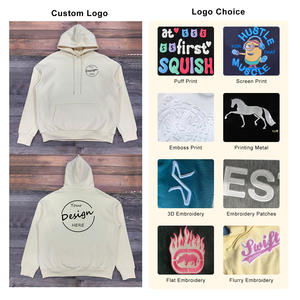 Sudadera con capucha clásica con cordón y hombros caídos para hombre, parches bordados personalizados de algodón y poliéster de Color sólido, impresión al por mayor - Product Image 2