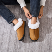 Chaussons d'intérieur/extérieur en fausse fourrure douce et chaude pour femme, antidérapants, confortables, tricotés, pour l'automne et l'hiver, vente en gros