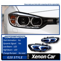 Faros Delanteros para Automóvil, Color Azul, Totalmente Sellados, 6000K, para BMW Serie 3 F30/F35 2012-2019, Carcasa Impermeable de ABS, Ensamblaje Plug+Play