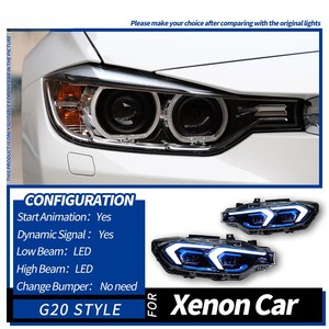 Faros Delanteros para Automóvil, Color Azul, Totalmente Sellados, 6000K, para BMW Serie 3 F30/F35 2012-2019, Carcasa Impermeable de ABS, Ensamblaje Plug+Play - Product Image 5