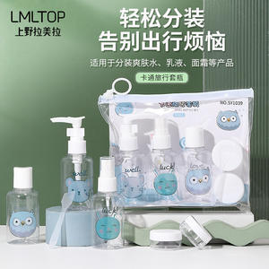 Juego de botellas de viaje de dibujos animados LMLTOP de 75 ml, 6 piezas, para el cuidado facial de adultos SY1039 - Product Image 1