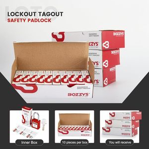 <span class=keywords><strong>Candado</strong></span> de Seguridad de Plástico <span class=keywords><strong>Rojo</strong></span> Impermeable Personalizado de 38 mm, Listo para Enviar, para Bloqueo de Equipos Industriales con Llave Maestra - Product Image 3