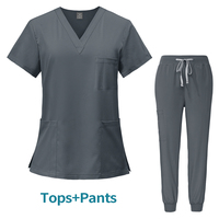 Ensemble de blouses et pantalons médicaux lavables à col en V Niaahinn 2026 pour hôpital, infirmières, spa, salon de beauté, uniforme extensible
