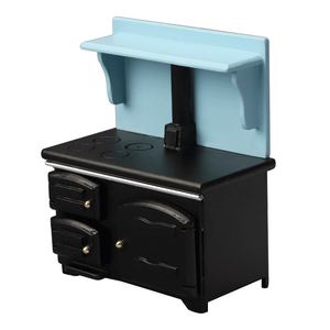 Maison de poupée 1:12 mini meubles cuisine micro scène modèle vintage <span class=keywords><strong>poêle</strong></span> noir - Product Image 1