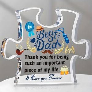 Lovely Desk Ornament Transparent <b>Acrylic</b> <b>Block</b> Puzzle Shape Customized Thanks Gift for Mom Dad Family Home Decoration - Product Image 2