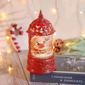2025 adornos navideños ABS clásico europeo <span class=keywords><strong>castillo</strong></span> forma Santa Claus <span class=keywords><strong>Navidad</strong></span> agua USB lámpara de viento - Product Image 4