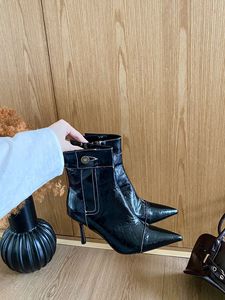 2026 Trendy Denim Short <b>Boots</b>-High Quality Genuine Leather 7cm <b>Wedges</b> Breathable Lightweight Women's Square <b>Boots</b> Summer Autumn - Product Image 4