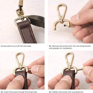 Mousqueton pivotant à visser en alliage de zinc pour sacs à main, sacs à dos, accessoires de <span class=keywords><strong>maroquinerie</strong></span> OEM ODM avec logo personnalisé - Product Image 5