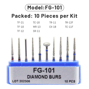 AG 1 Scatola di Frese Diamantate Dentali per Manipolo ad Alta Velocità Serie FG Diametro 1.6mm Certificato CE Classe I - Product Image 2
