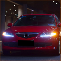 Phares avant à LED avec lentille de projecteur, feux de jour à LED et clignotants séquentiels, configuration haute, pour Mazda 6 2003-2015 (version restylée)