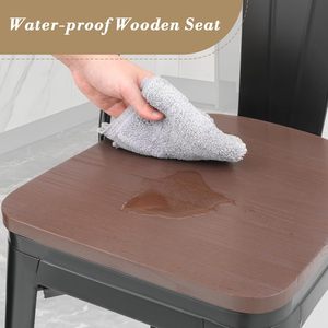 Colección apilable, paquete de 2 Taburetes de Bar de altura de mostrador de 24,5 pulgadas, Taburetes de Bar negros modernos, patas traseras de Metal para Isla de cocina, hogar - Product Image 2