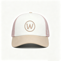 Gorra Trucker de Malla de Espuma Bicolor Común para Mujer, Rosa Claro y Blanco, Transpirable, para Exteriores, Playa, Golf, Béisbol