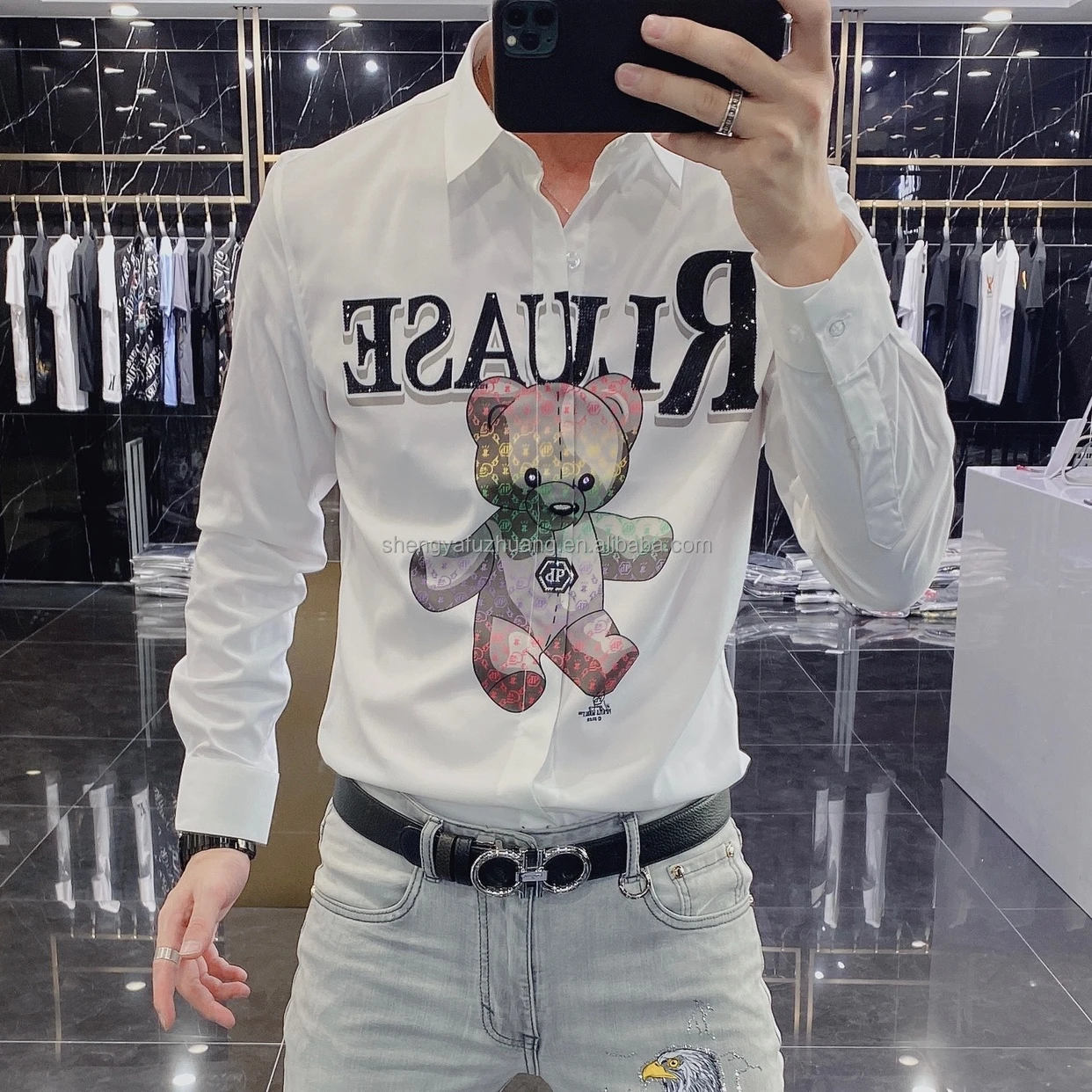 Latest Design Casual Men's Shirt Wholesale Men's Wear Shirt With Full Sleeves at Competitive Price Men's plain Long-sleeve shirt