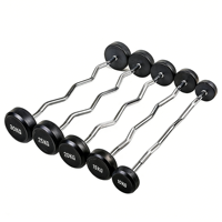 Barre d'haltères droite en acier avec revêtement en caoutchouc, poids 10-50kg/20kg, durable et universelle pour la musculation, la gym à domicile et le fitness
