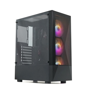 ATX PC trường hợp giữa tháp chơi game PC Trường hợp với sắt lưới phía trước cửa sổ USB3.0 * 1 + USB1.1 * 2 trường hợp máy tính màu đen - Product Image 1