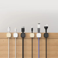 6 Clips Magnétiques Auto-Adhésifs pour Câbles, Organiseurs de Fils en Plastique pour Gestion des Cordons de Bureau, Sans Perçage Requis, Rangement de Table