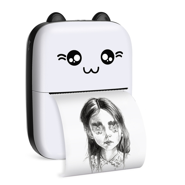 Portable Mini Inkless Sticker Printer Color Thermal Printer Sc01 for for Photo Office Qr Code Label Note Printing