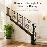 Rampe d'escalier décorative en fer forgé, motif artisanal en spirale, noire, pour intérieur et extérieur, taille personnalisée pour villa, maison, escaliers, balcon