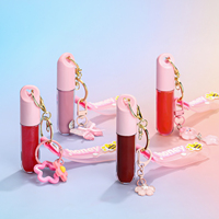 Gloss à lèvres premium avec porte-clés, gloss volumateur longue durée, brillant, paillettes, emballage rose, cosmétiques en gros