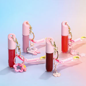 Brillo Labial Premium con Llavero, Brillo Labial Voluminizador de Larga Duración, Brillo Brillante, Paquete Rosa, Cosméticos al por Mayor - Product Image 5