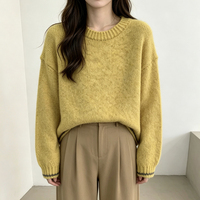 Pull en maille à col rond pour l'automne et l'hiver avec mélange de laine, pull décontracté bicolore pour la chaîne d'approvisionnement mondiale, personnalisation OEM/ODM
