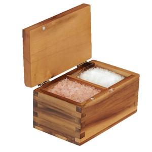 Boîte à condiments en bois magnétique sur mesure, double compartiment, anti-humidité, pour sel, sucre et assaisonnements solides - Product Image 5