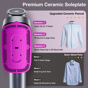 2-in-1 Vacuum Steamer 25s Fast Heat-up 1000W Portable Handheld Garment Steamer Travel Size Large Ceramic Heat Panel Quick - Product Image 3