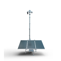 Torre Móvil Solar para Cámaras de Seguridad Exterior con Remolque, Fácil Instalación, Grabación 24/7, Detección de Movimiento, Impermeable IP66, Mástil de 9M, Cabrestante Eléctrico
