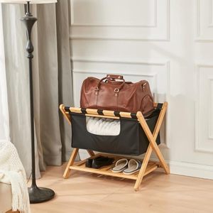 Design élégant Porte-bagages universel en bambou écologique Porte-bagages Porte-valise pour locations de vacances - Product Image 6