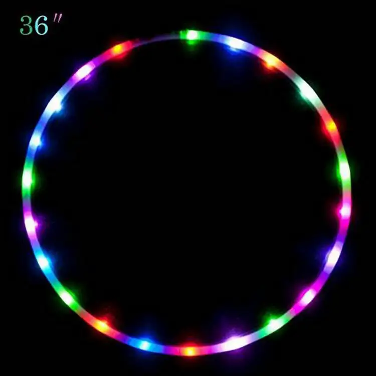 Prestazioni colorate LED light hoola hoop light toys produttori di hula hoop di ricarica rimovibili colorati