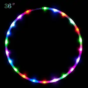 Colorful performance LED light hoola hoop light toys colorful removable charging hula hoops manufacturers