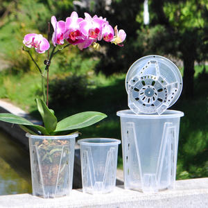 Pot <span class=keywords><strong>de</strong></span> fleur spécifique aux orchidées Phalaenopsis avec colonne d'air Contrôle des racines haute transparence Pot <span class=keywords><strong>de</strong></span> table rond en plastique transparent - Product Image 2