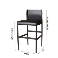 Tabouret de bar minimaliste en cuir pleine fleur de style industriel italien, chaise de comptoir moderne et simple pour la maison, le pub, la salle à manger, en métal