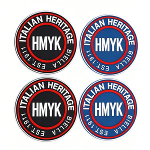 HMYK – patchs avec logo Biella du patrimoine italien, étiquettes rondes en Silicone, 4 pièces, pour vêtements, sacs, chaussures, chapeaux, accessoires - Product Image 1