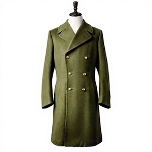 Manteau long à double boutonnage pour homme, mélange de laine et de polyester, respirant, coupe-vent, vêtements d'extérieur d'hiver - Product Image 1