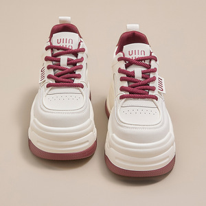 Chaussures pour femmes Nouveautés Printemps 2026 Baskets blanches décontractées à semelle épaisse rehaussante polyvalentes et sportives - Product Image 5