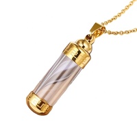 Pingente garrafa de perfume joia de aço inoxidável, atacado, pingente de vidro, colar, pingente charme o tubo de cinzas