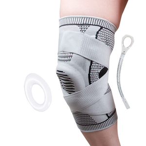 <span class=keywords><strong>Genouillère</strong></span> à compression croisée réglable, <span class=keywords><strong>genouillère</strong></span> respirante en tricot avec coussin en silicone pour la course à pied, le basketball, la randonnée - Product Image 2