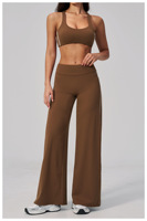 Ensemble de yoga 7 pièces : short de sport, t-shirt, pantalon évasé, débardeur, pantalon de survêtement, soutien-gorge de sport - Séchage rapide, Spandex/Nylon, Logo personnalisé imprimé sur le devant