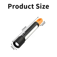 Lampe torche LED ABS avec fonction zoom à lumière puissante, design portable pour le camping, longue durée de vie de la batterie, rechargeable