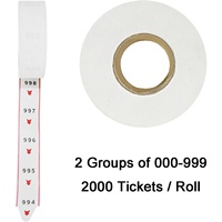 Rouleau de tickets de file d'attente numérotés en papier détachable - 2000 numéros de 00-99 ou 000-999