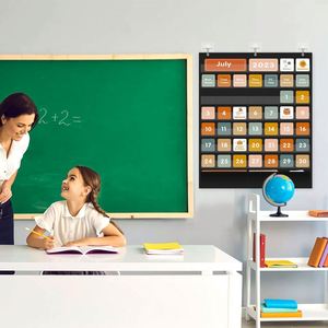 Calendario de pared plegable y funcional de tela resistente con tabla de clima mensual para niños, para uso escolar y de oficina, de fábrica. - Product Image 6